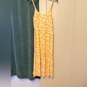 Hurley Cream Maxi Dress with Yellow Floral Print